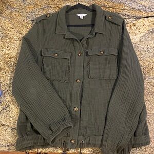 Time and Tru Olive Green Gauze Jacket